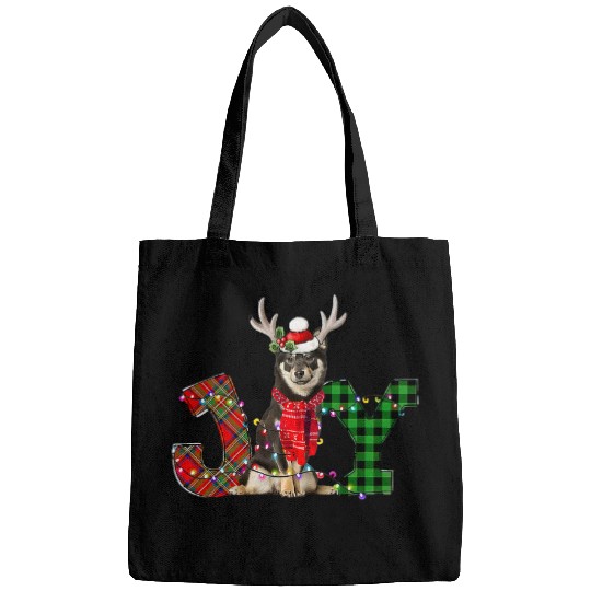 Joy Christmas Lights Shiba Inu Dog Santa Hat Pajama Bags