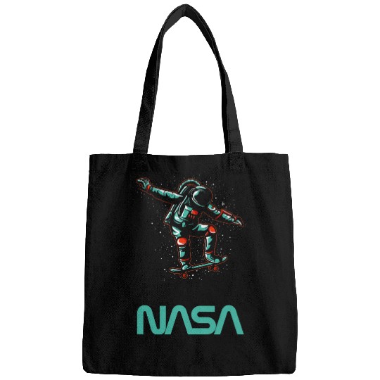 Lacrosse Gift NASA Astronaut rides a skateboard Worm Logo Bags