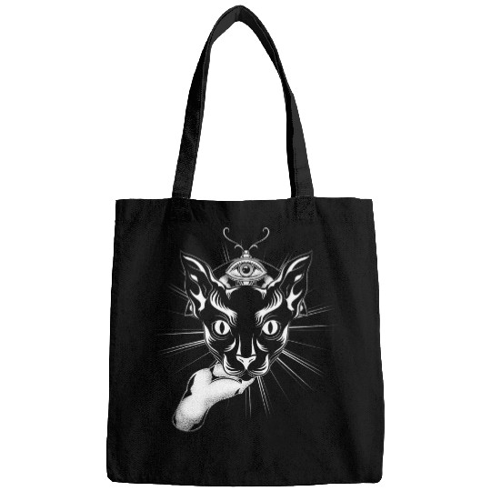 Occult Pagan Wiccan Moth All Seeing Eye Gothic Sphynx Cat Bags