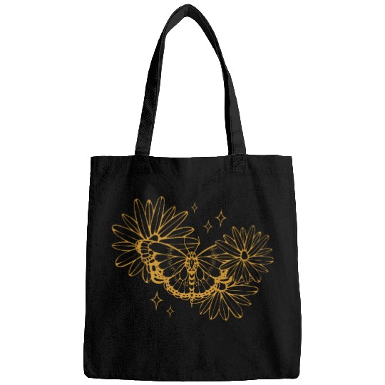 Line Art Cottagecore Fairycore Aesthetic Flowers Butterfly Bags