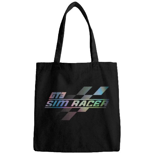 Sim racing or sim racer checkered flag Bags