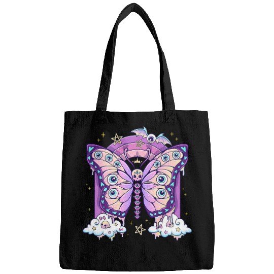 Kawaii Pastel Goth Cute Creepy Butterfly Moth Bags