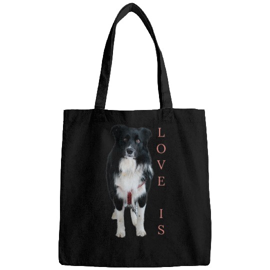 Border Collie   Women Men Kids Love Dog Mom Dad Pet Tee Bags