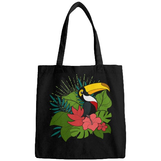 Tropical Flowers Zoo Animal Wildlife Bird Exotic Toucan Bags