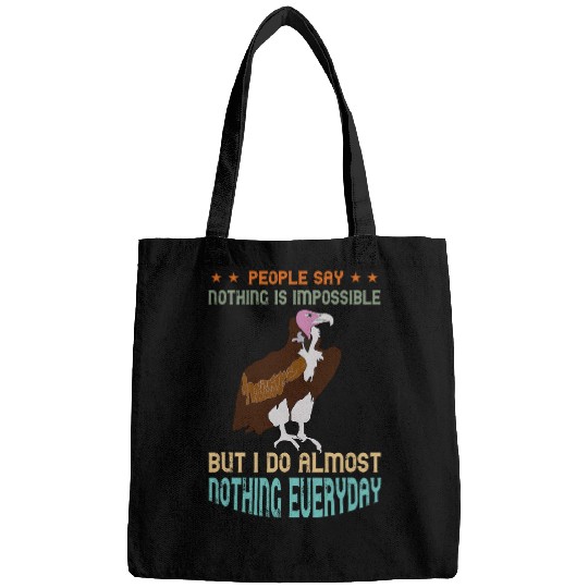 Lacrosse Gift Nothing Is Impossible Bird Watcher Vulture Lover Vulture Bags