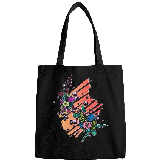 Hawaiian Floral Sea Turtle Ocean Sea Life Marine Biologist 1 Bags