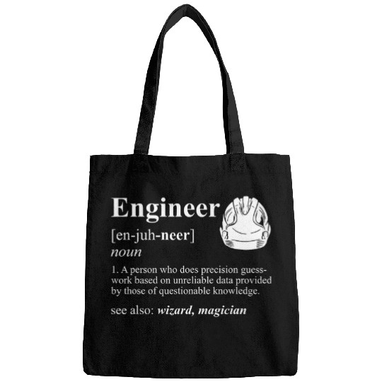 Engineer Definition Wizard Magician Funny Engineer Bags