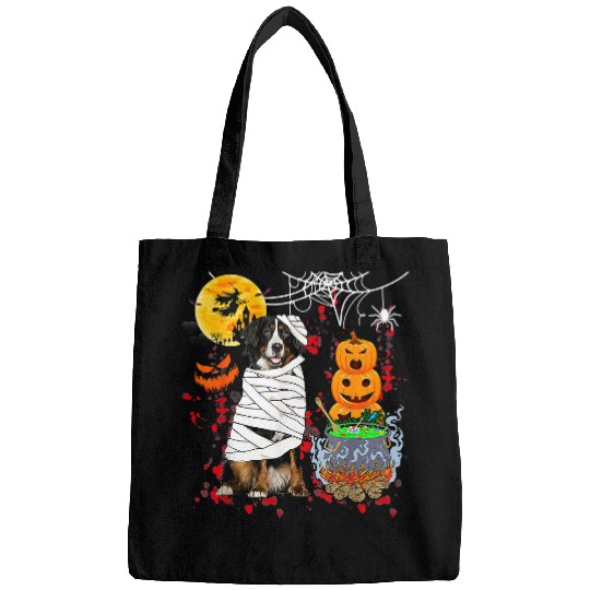 Funny Bernese Mountain Dog Halloween Costume Dog Lover Bags