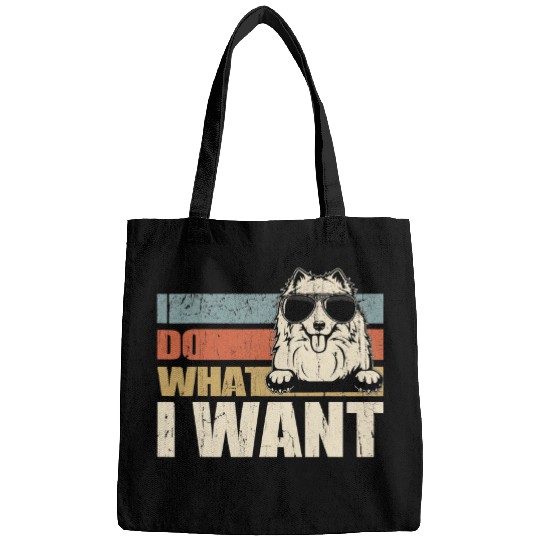 Dog Samoyed I do what I want funny Samoyed vintages Retro Bags