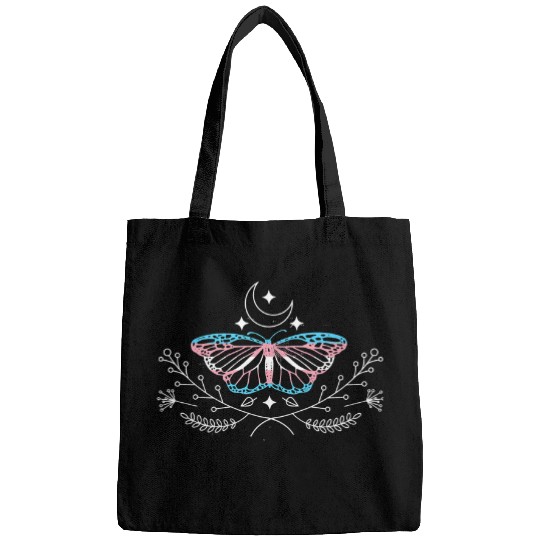 Transgender Pride Cottagecore Butterfly Proud Trans Ally Bags