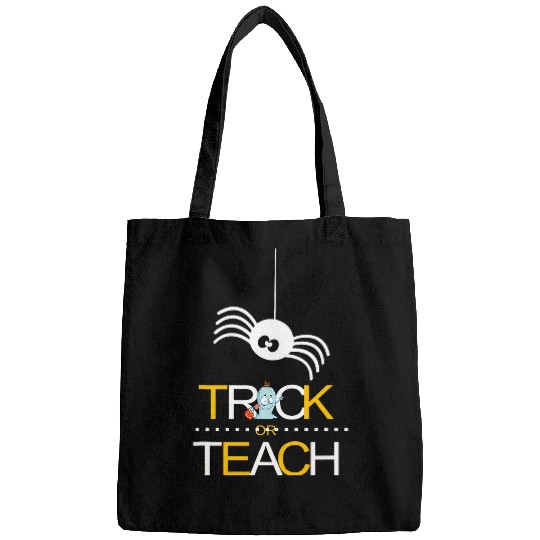 Trick or Teach Teacher Halloween Party Creepy Spider Bags