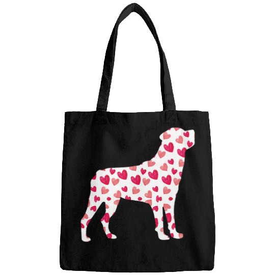 Dog Rottweiler Valentines Day Rottweiler Hearts Puppy Dog Lover Bags