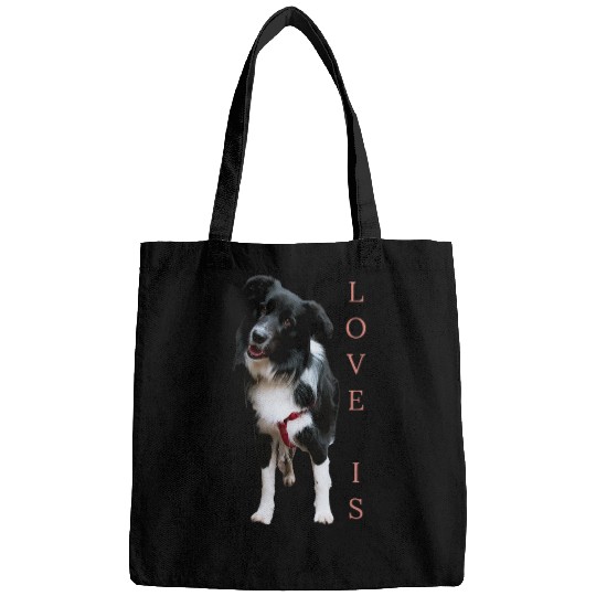 Border Collie   Women Men Kids Love Dog Mom Dad Pet Tee 2 Bags