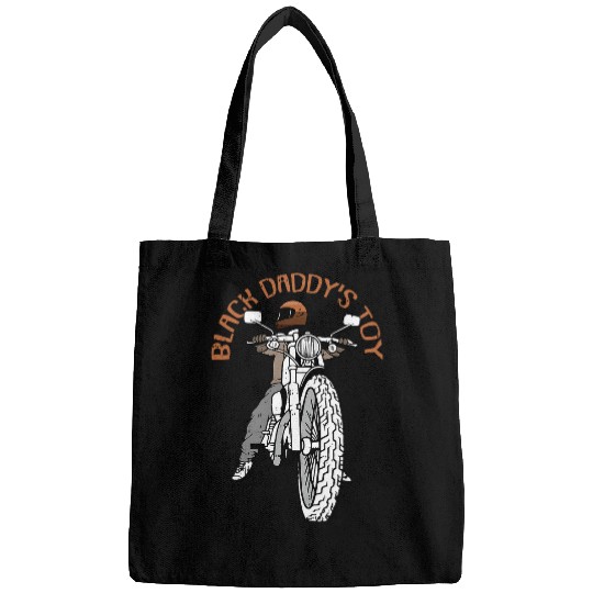 Mens Black Daddys Toy Black History Motorcycle Rider Biker Dad Bags