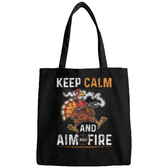 Turkey Hunter Aim And Fires Funny Gobbler Turkey Hunting Bags