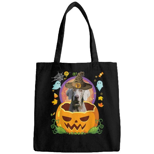 Happy Halloween Pumpkin Weimaraner Dog Witch Cute Hat Lover 66 Bags
