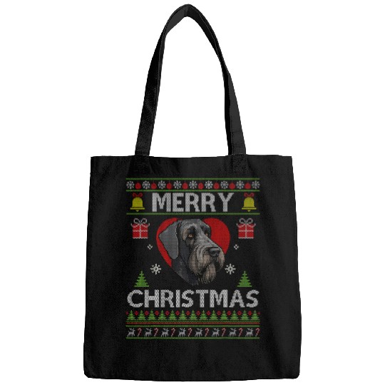Merry Christmas Giant Schnauzer Dog Ugly Sweater Funny Bags