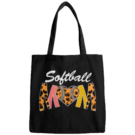 Softball Mom Leopard Print vintages Mothers Day Bags