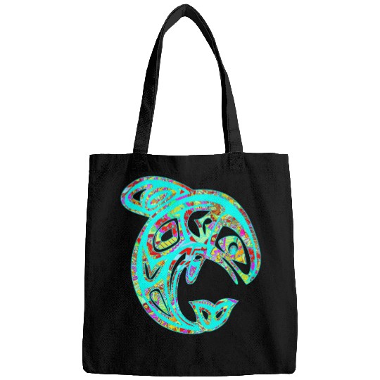 Native American Totem ORCA Killer Whale Pop Art 5 Faun Bags