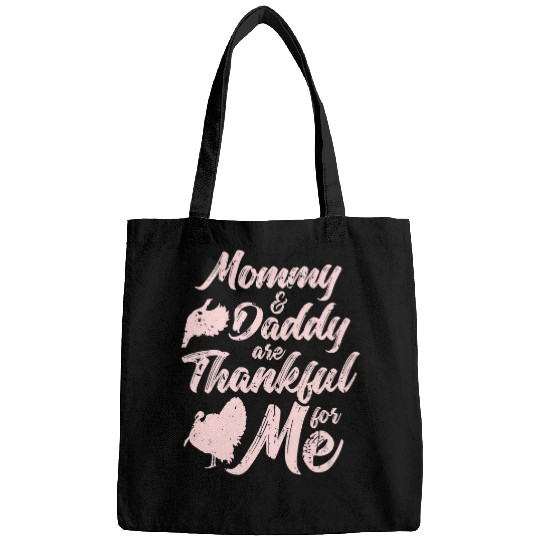 Lacrosse Gift Mommy and Daddy are Thankful for Me Funny Thanksgiving Bags
