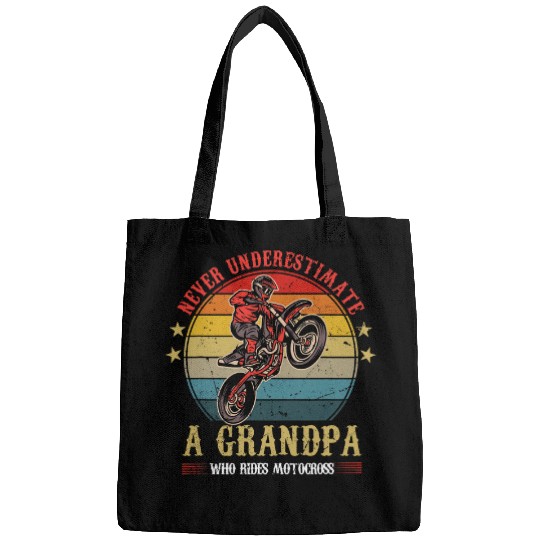 Mens Dirt Bike Never Underestimate a Grandpa who rides Motocross Bags