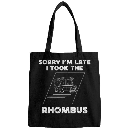 Math Teacher School Bus Driver Pun Rhombus Bags