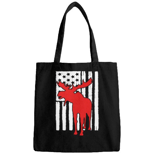 USA American Flag Moose Theme Idea For Elk Lovers Bags