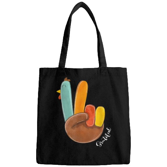 Peace Love Turkey Grateful Turkey Hand Sign Thanksgiving 21 Bags