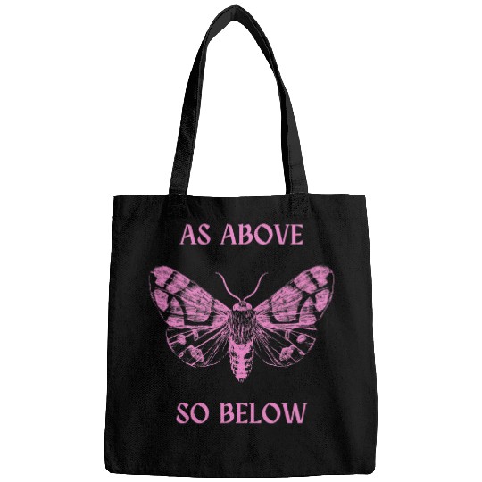 Witchcraft Pink and Black As Above So Below Witch Wicca Bags