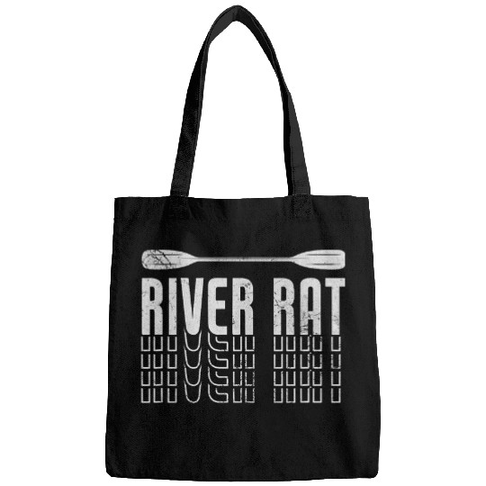 River Rat Kayaking Paddling Kayaker Paddler Distressed Bags