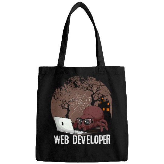 Web Developer Spider Working Website Programming Halloween Bags
