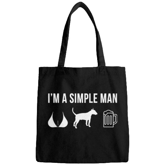 Mens Pet Bull Terrier Dog Puppy Simple Man Bags