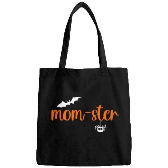 Womens Momster Halloween 2Funny Scary Momster Bat Spider Bags