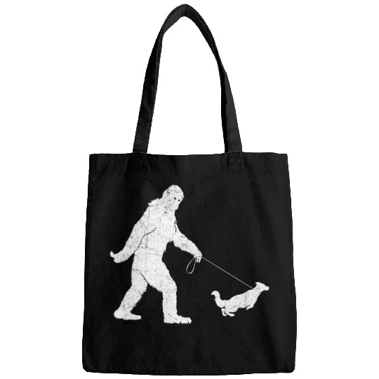 Funny bigfoots Sasquatch Walking Border Collie Dog Lovers Bags