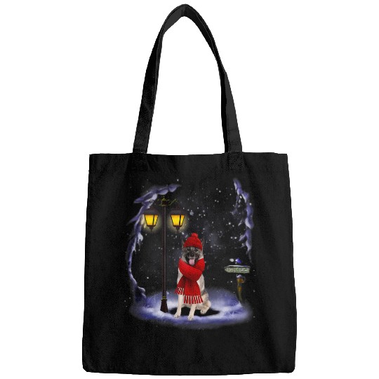 Norwegian Elkhound Santa Snow Christmas Light Winter Pajama Bags
