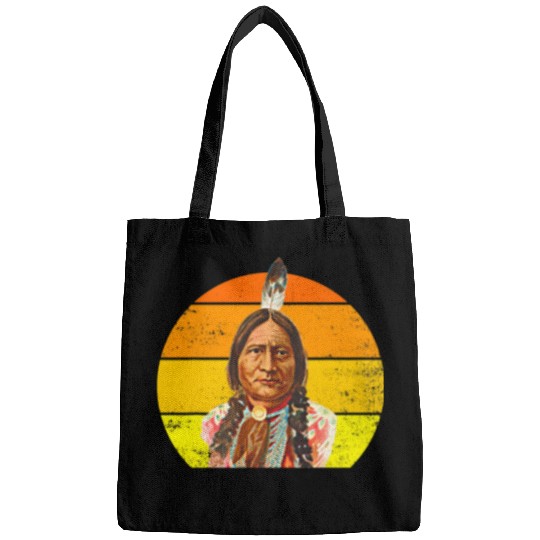 Sitting Bull Native American Day Design vintages Sunset Bags
