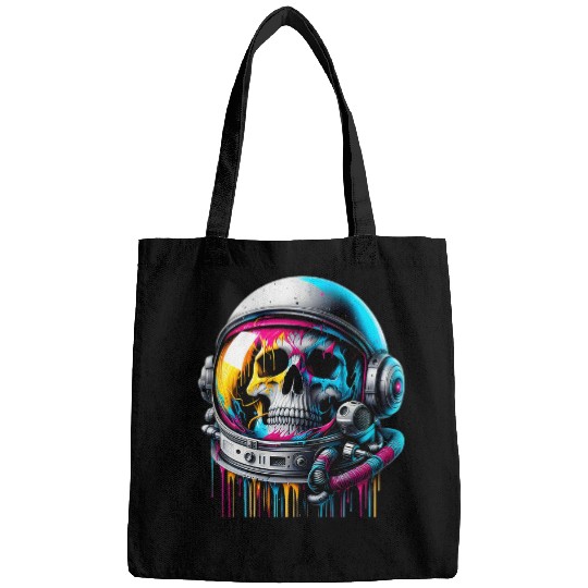 Discover Rainbow Astronaut Skull Space Lovers Cool Graphic Tee 5 Bags