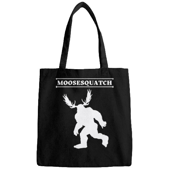 White Moosesquatch Funny MooseSassquatch Cryptid Creature Bags