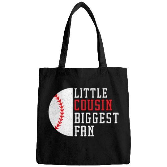 Little Cousin Biggest Fan Baseball Cheer Baseball Sister Bags