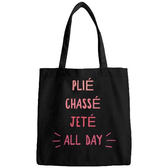 Discover Pink Typography Ballet Dance All Day Cute Ballerina Girls Bags