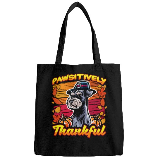 Miniature Schnauzer Dog Scarf Pilgrim Happy Thanksgiving Bags