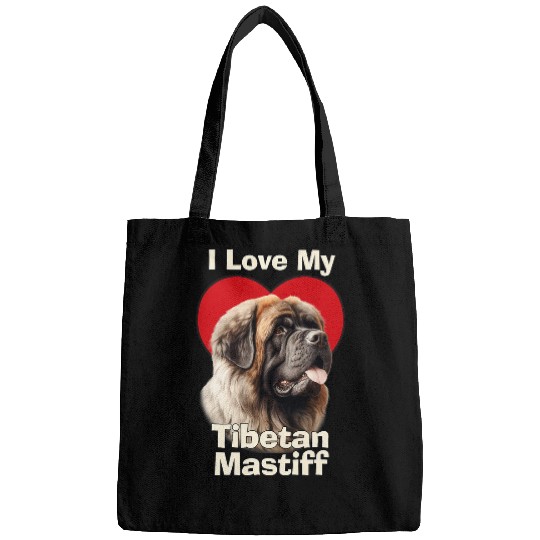 I Love My Tibetan Mastiff Puppy Dog Bags