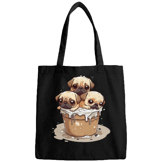 Ice Cream Pug Dog Delicious Icecream Puppy Sundae Dogs Bags