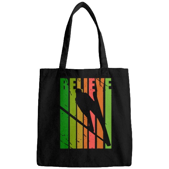 Discover Retro Mens Slalom Skis Skiing Winter Sports Fan Lover Coach Bags