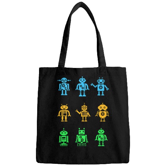 Retro Robots Boys Girls Robot Technology Bags