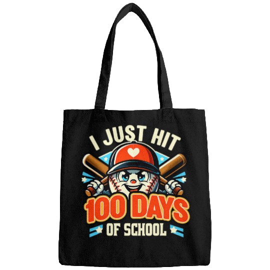 I Just Hit 100 Days Of School Baseball Sport Kids Bags