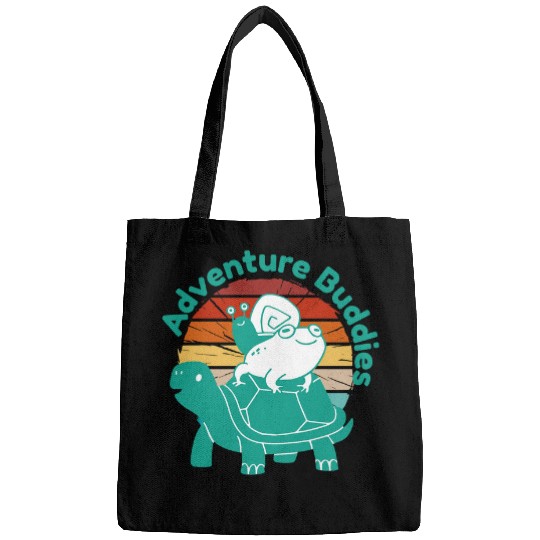 vintages funny turtle frog 2snail adventure buddies animals Bags