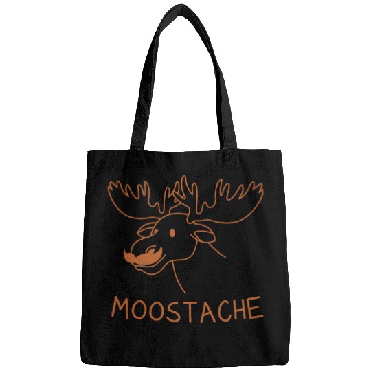 Sarcastic Ironic Moosetache 2Funny Moose Lover Bags