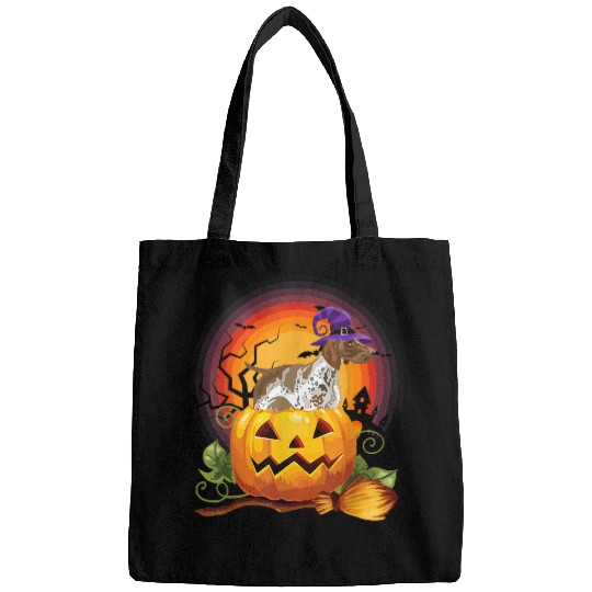 Dog German Shorthaired Pointer Witch Pumpkin Halloween GSP Lover 72 Bags