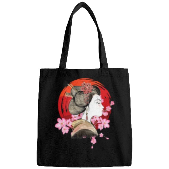 Japan Zen Circle Cherry Blossom Geisha Japanese Bags